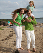 Customer area Family playing on the beach