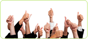 Image of people with thumbs up
