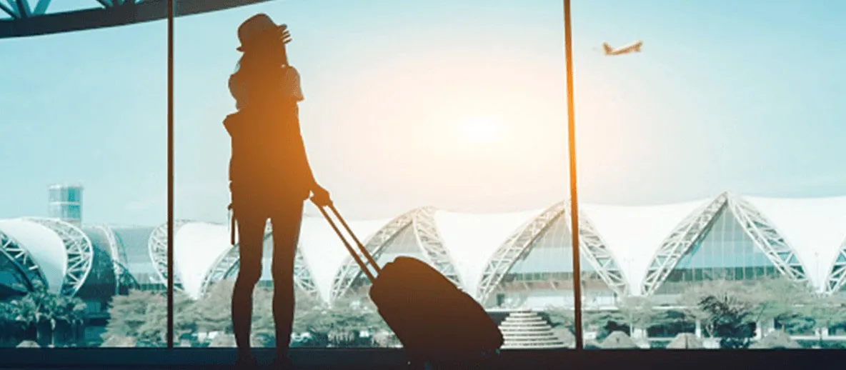 preparing to go on holidays and going through the airport
