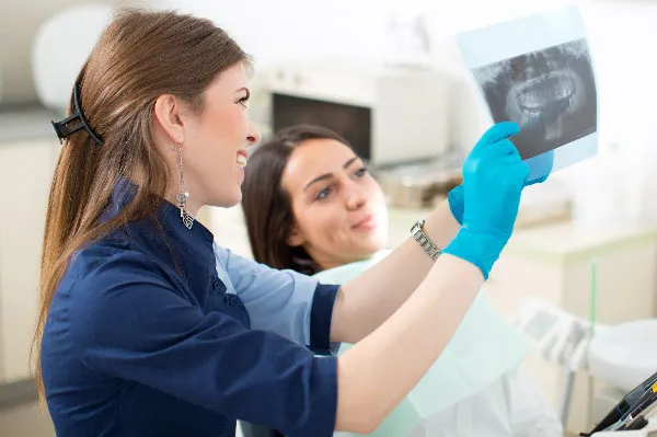 Woman at a dentist appointment