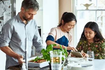 family having dinner