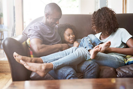 family in sofa